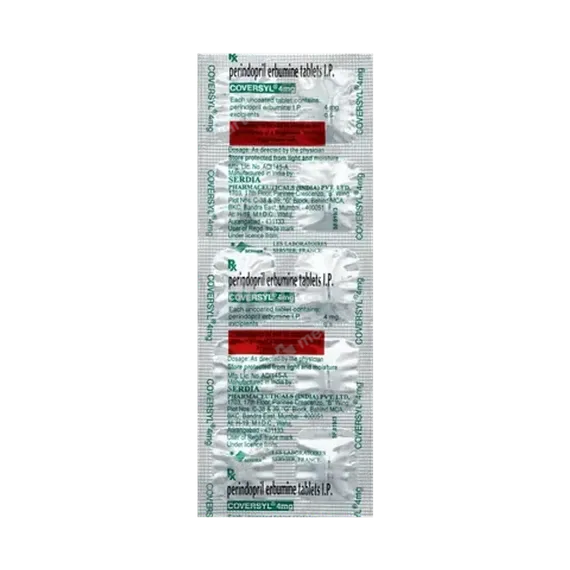 coversyl 4mg tablet 10's